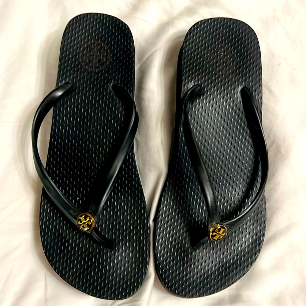 Tory Burch wedge flip flops